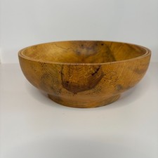 Hand Turned Solid Wood Bowl - Spalted Hardwood Decorative Artisan Bowl