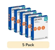 (5 pack) Pen + Gear Copy Paper, 8.5" × 11", White, 20 Ib., 1 Ream (500 Sheets)