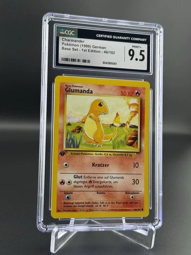 Glumanda Charmander 046/102 German (1999) 1st Edition Base Set Mint+ CGC 9.5