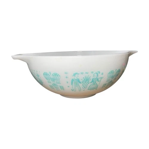 1 Pyrex Amish Butterprint # 444. 4Qt. Turquoise on White Mixing/ Nesting Bowl.