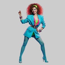 Medium 1980s Turquoise Shimmering Sheer-To-Waist Pantyhose, Vtg Nylon Hosiery