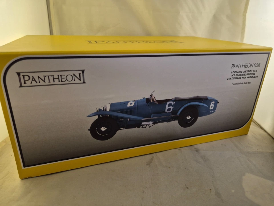PAntheon 026 LORRAINE DIETRICH B3-6 #6 BLOCH ROSSIGNOL 24H DU MANS 1926 1ER 1/18 - Immagine 3 di 4