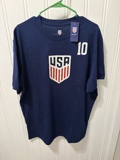 USA Soccer USMNT Christian Pulisic #10 Blue Soccer T-Shirt - Adult XL World Cup