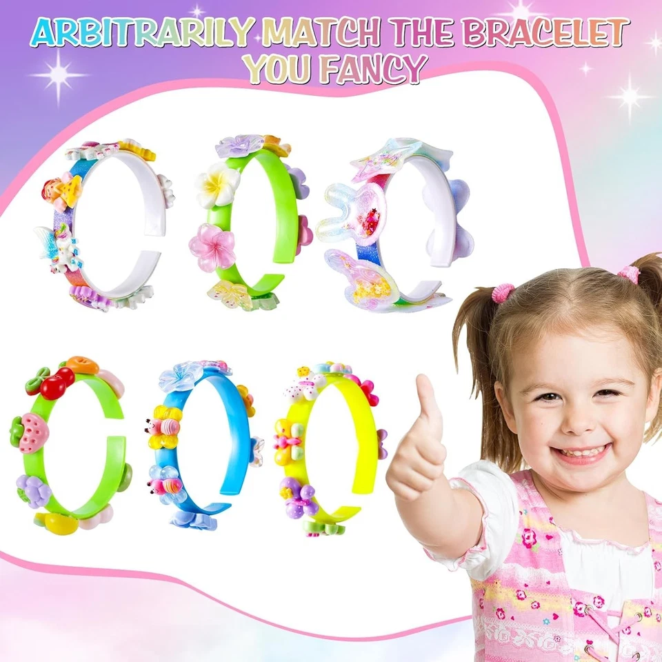 Eco-Friendly DIY Bracelet Kit with Unicorn and Floral Charms - Gift for Girls - Image 3 of 4