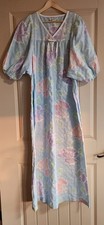Vintage Tiffany Loungwear Size Medium Pastel Flowers Full Length 70s Made In USA