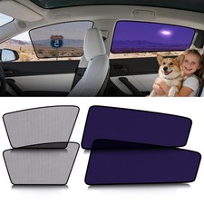 Tesla Model 3 Car Window Shades 4Pack Clear for Safe Driving Bluish-Purpl...