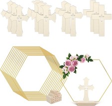 24 Pcs Baptism Centerpiece Decoration for Tables First Communion 12 Standing Woo