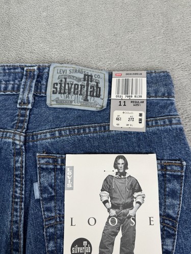 Vintage 90s Levi’s Silvertab Loose Fit Straight Leg Jeans Boys Size 11 Blue NWT - Picture 4 of 12