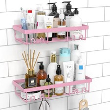 Shower Caddy Shelf Organizer Rack Self Adhesive Black Bathroom Shelves Basket