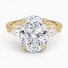 4.50 Carat Genuine Oval Lab Grown Diamond Ring Gold (CERTIFIED)
