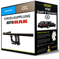 Abnehmbare Anhängerkupplung für VW Golf V Variant 07- Typ 1K5 Auto Hak NEU