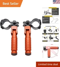 M8 Motorcycle Rear Foot Pegs - Adjustable, Anti-Skid & Durable Orange Design