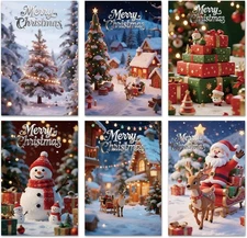 12Pack Christmas Cards with Envelopes and Stickers Festive Holiday Greeting Card