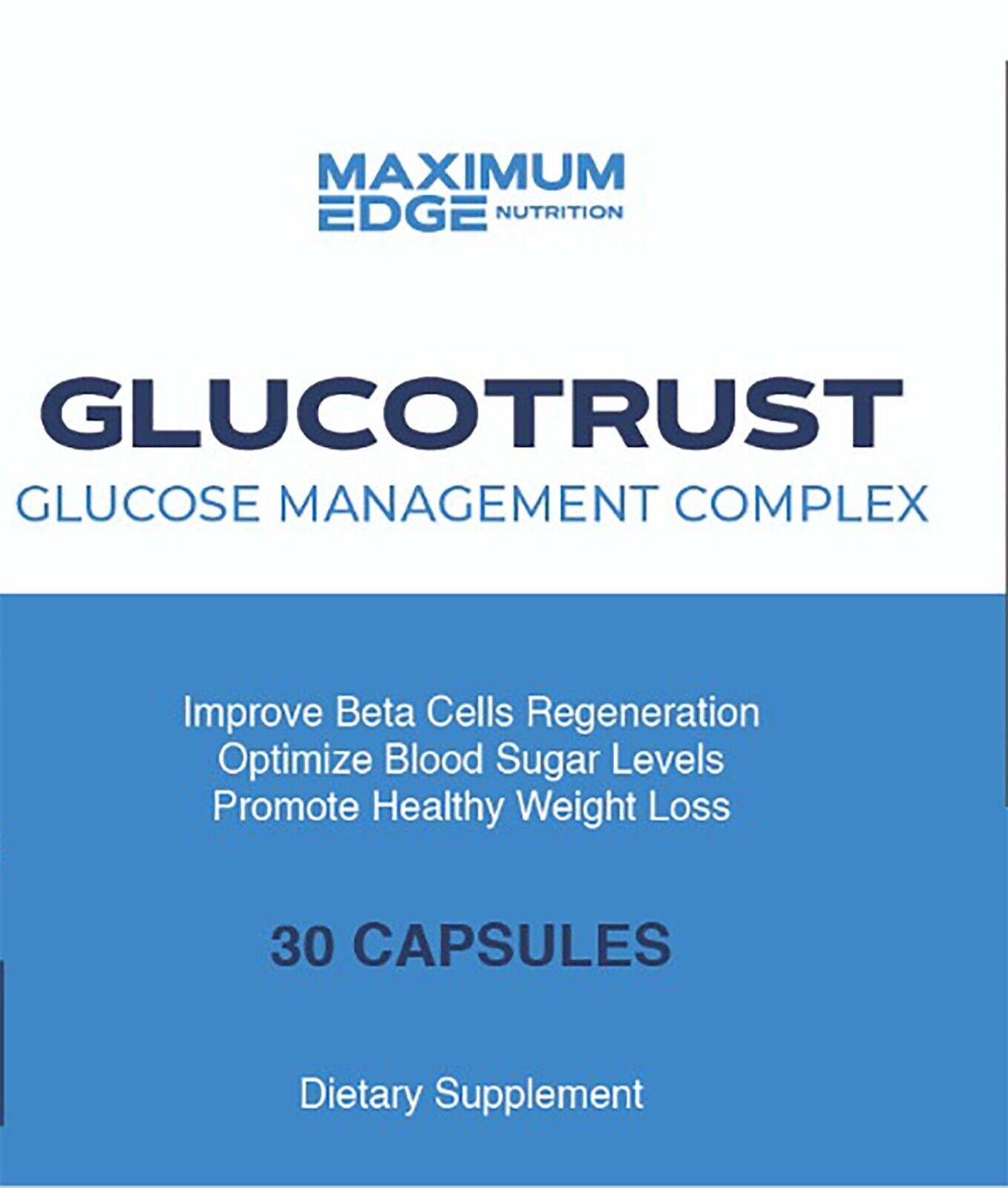 Glucotrust Blood Health Support Supplement By Maximum Edge Genuine 30 Capsules