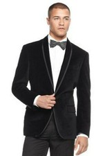 Men Black Smoking Jackets Blazer Designer Wedding Grooms Velvet Tuxedo Coats