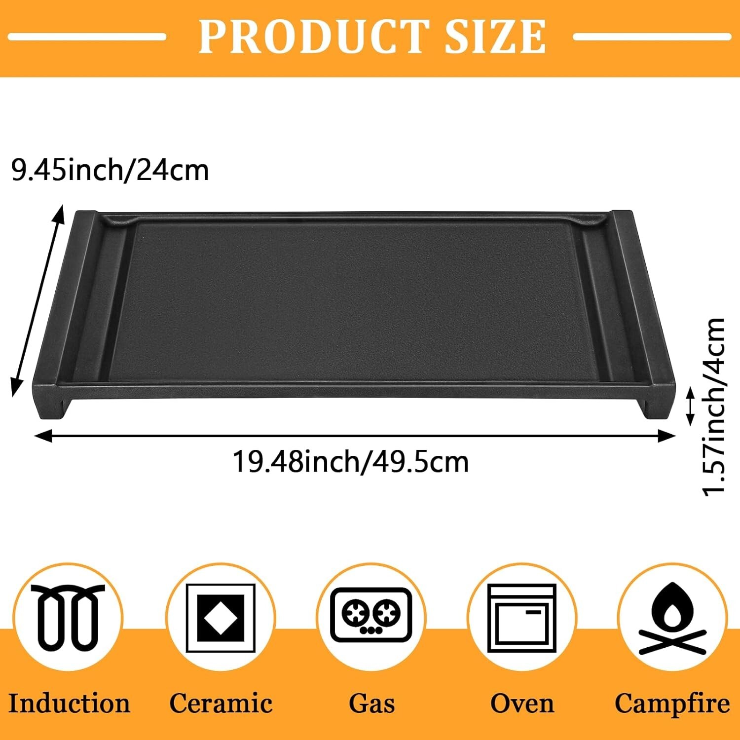 WB31X24738 Center Griddle Copatible With GE Gas Range Stove, Replace