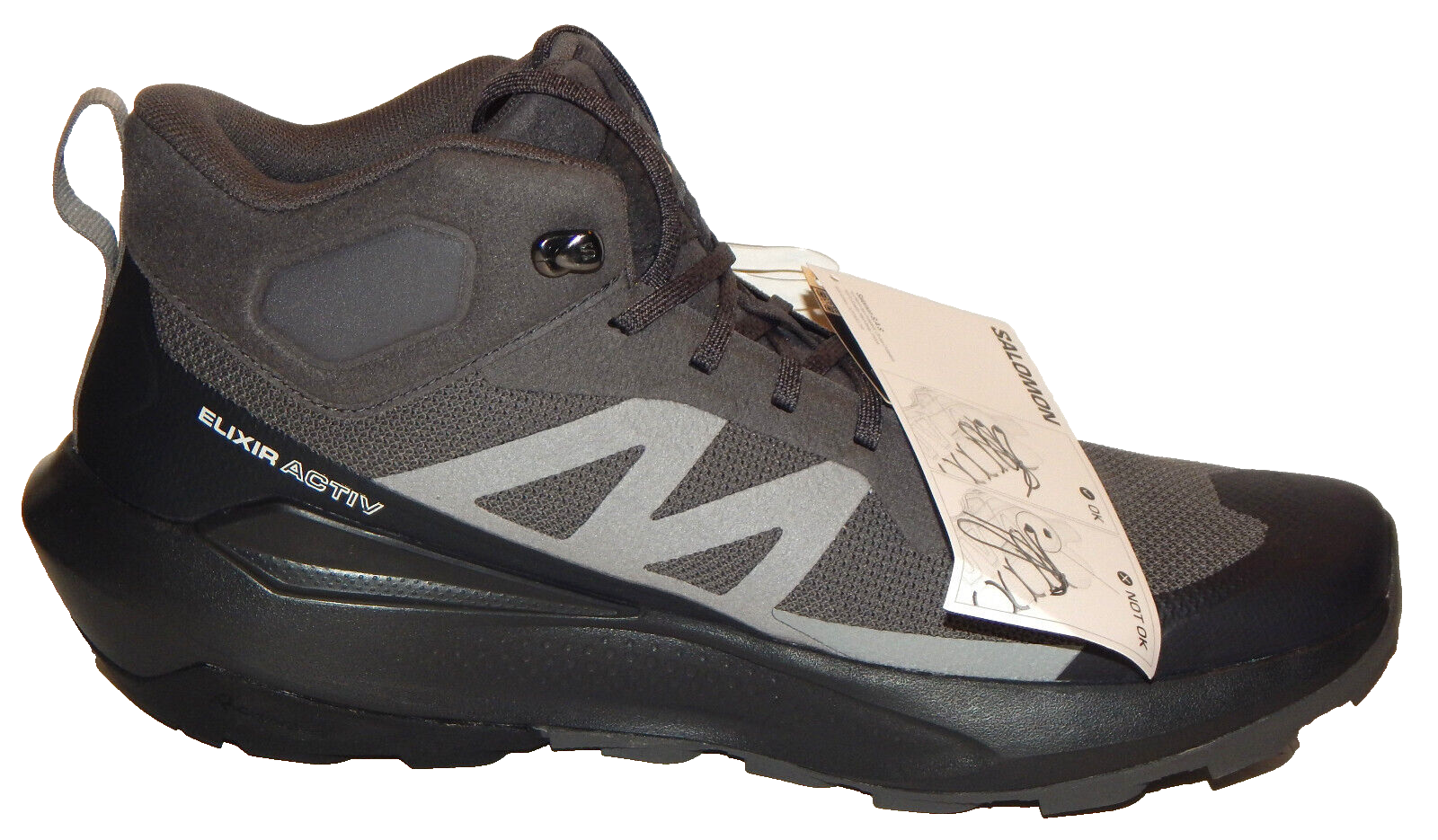 Stivali Salomon Elixir Activ Mid GTX Gore Tex da uomo taglia 11 5 grigio nero 474568