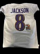 Lamar Jackson Baltimore Ravens Autographed Signed Jersey Game Cut Style JSA COA