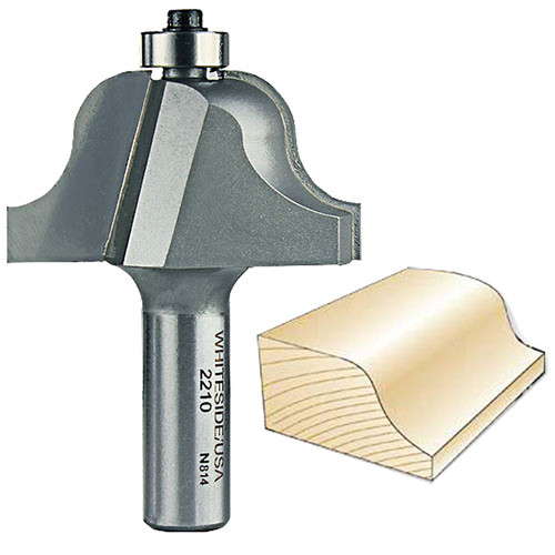 Whiteside #2210 Roman Ogee Bit - 1/2" SH X 3/8" R