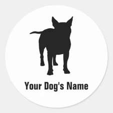 Vinyl Decal for Window - Bull Terrier Silhouette, Customize w/ Name