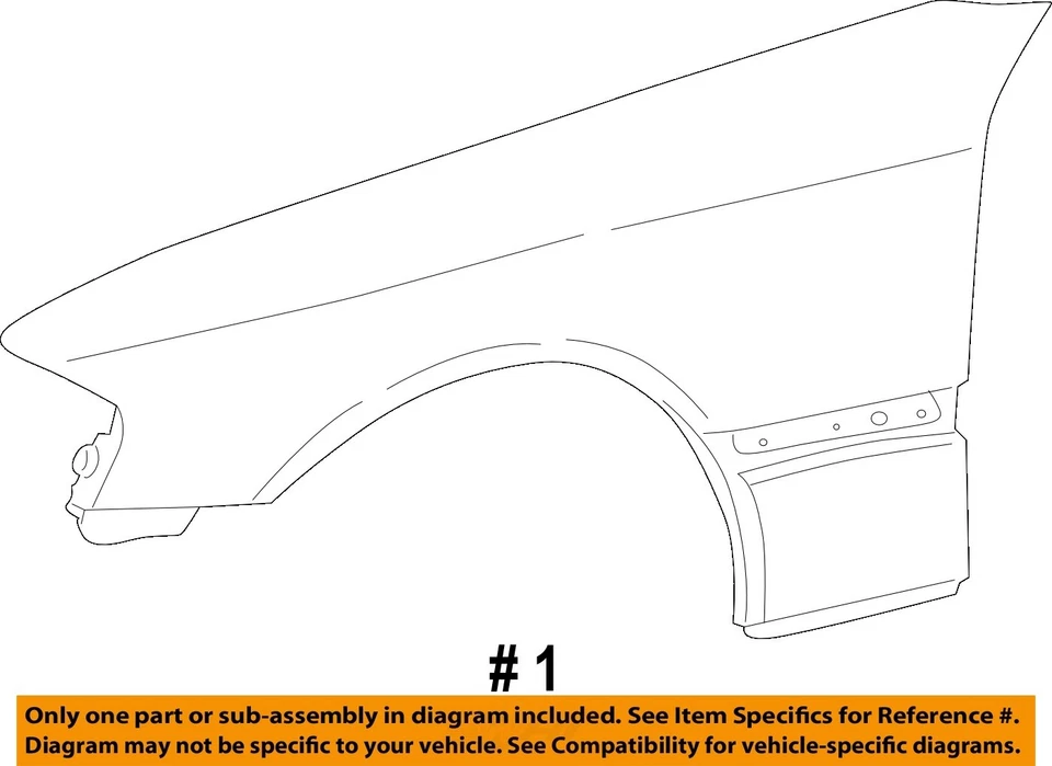 Front Left Fender 702 Smoke Silver Needs Paint Dent OEM 1998 2000 Mercedes C280 - Изображение 4 из 4