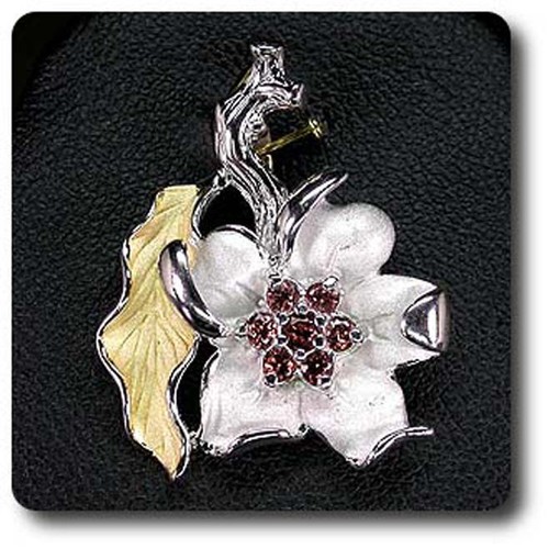 Pendentif Et Chaine Argent 925 Plaqué Or Blanc Avec Grenats Rhodolite - 3,90 Grammes, Pierre Rose Naturelle