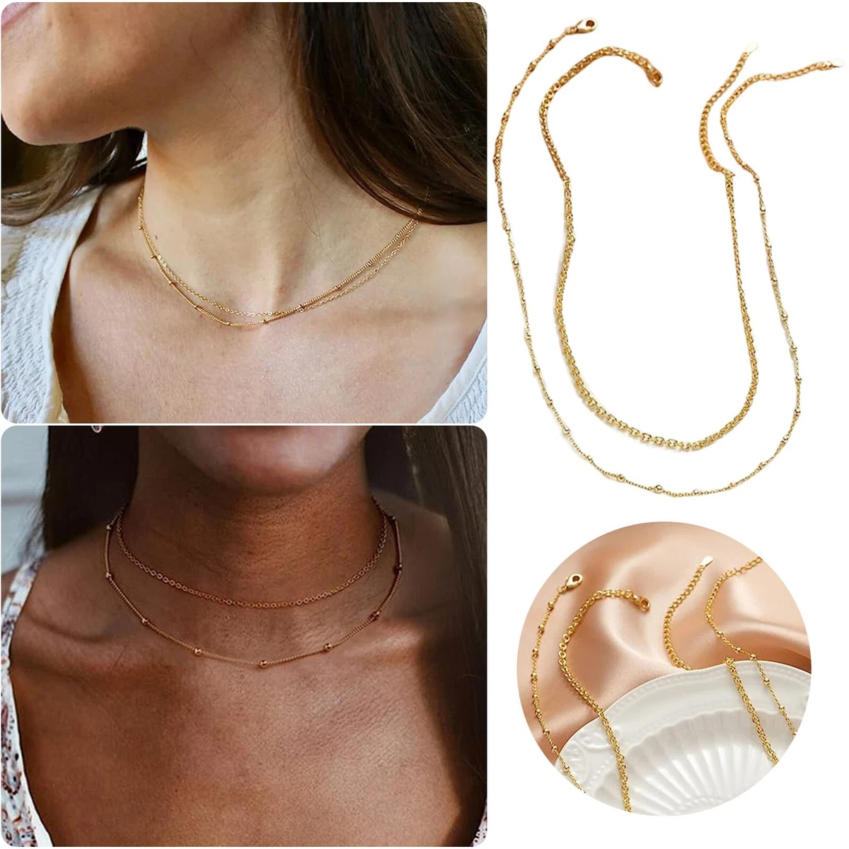 Gold hotsell stacked necklace