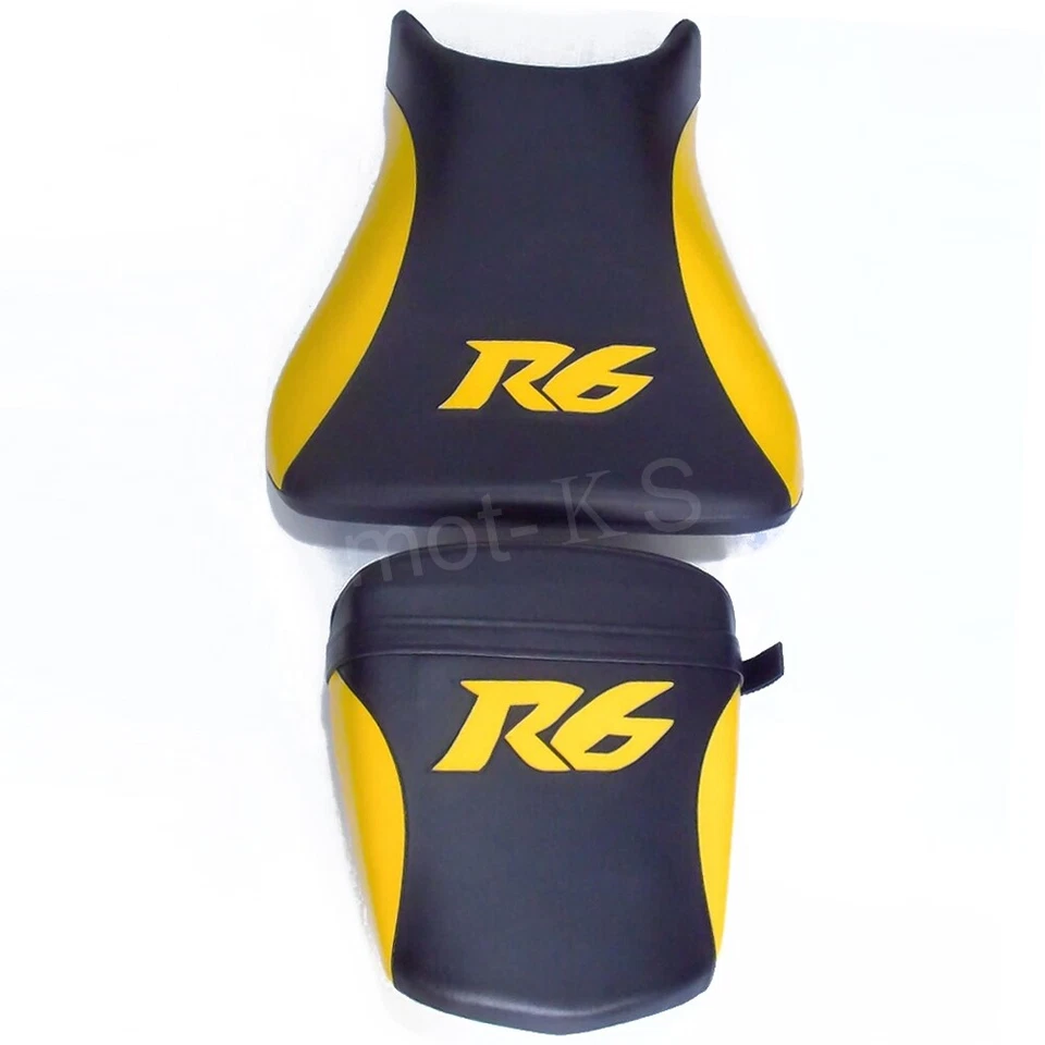 Black Yellow Front Driver & Rear Passenger Seat For Yamaha YZF-R6 2003-2005 2004 Foto 2 de 4