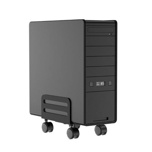 PC Tower Stand Mobile Adjustable Rolling Cart Locking Wheel Steel Construction - Afbeelding 5 van 8