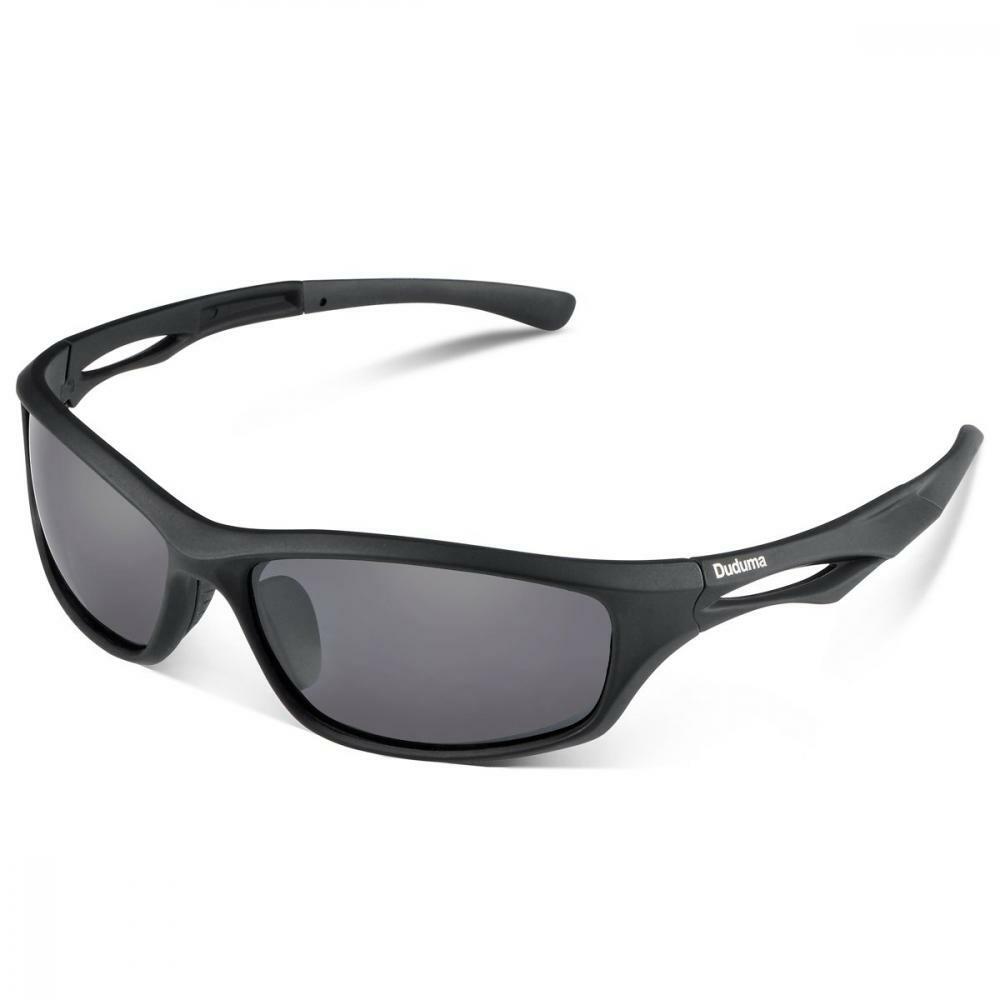 Duduma Polarized Sports Sunglasses for black matte frame with lens