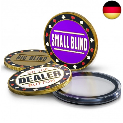 wortek Edles Poker Button Set Dealer Button Set aus Metall inkl. Schutzhülle I - Bild 1 von 7