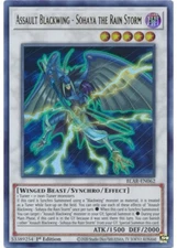 Yugioh Assault Blackwing- Sohaya the Rain Storm (Ultra Rare 1st Ed) BLAR-EN062 P