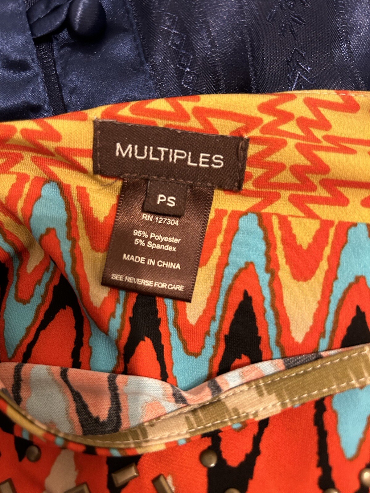 Multiples Multicolor Aztec Print Pullover Top Emb… - image 4