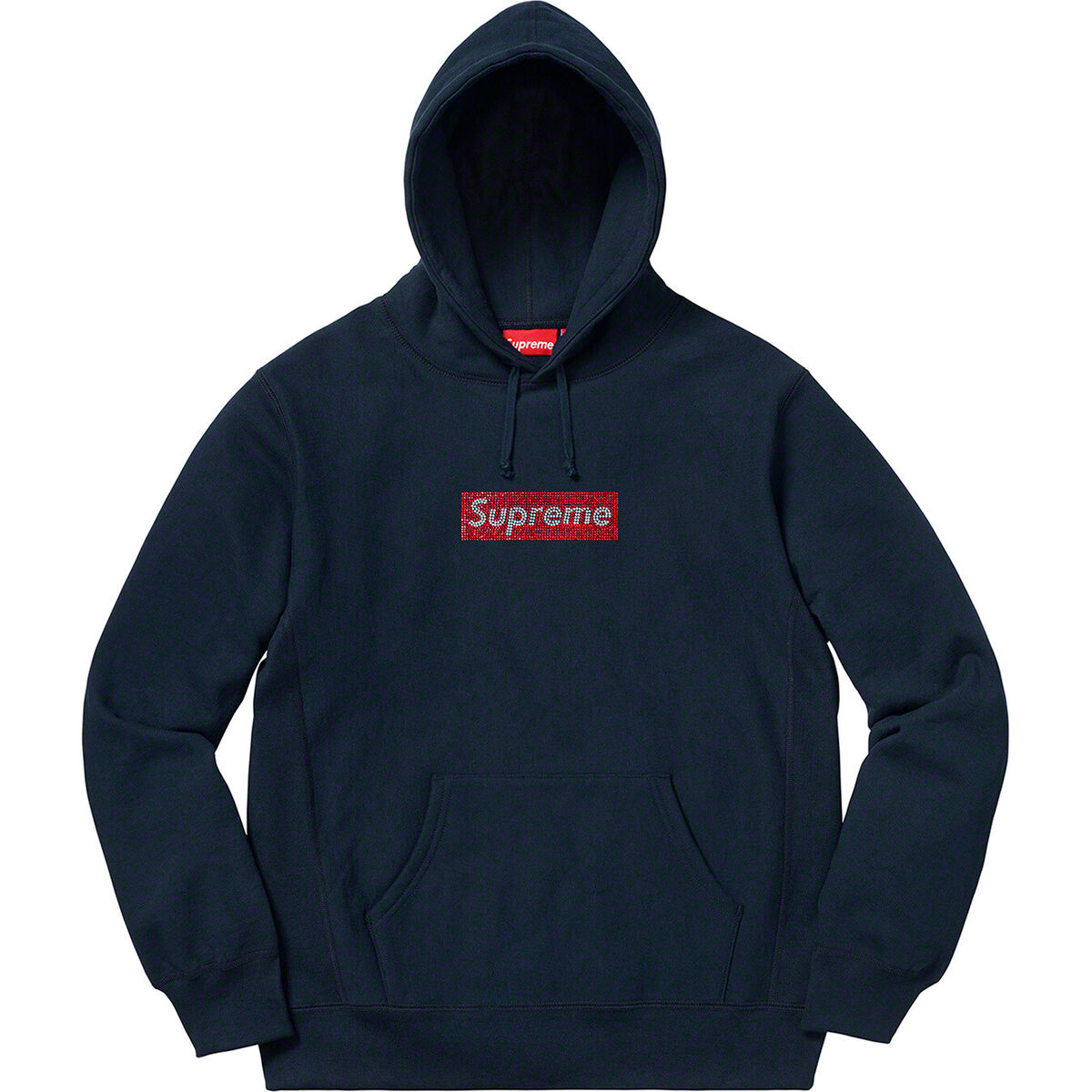 Supreme Swarovski Box Logo Hooded Sweatshirt SS19 (SS19SW9) Men's