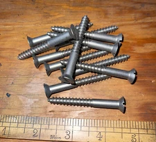 Wood Screws Flat Head Slotted # 16 X 2-1/2 Steel Bright American Made