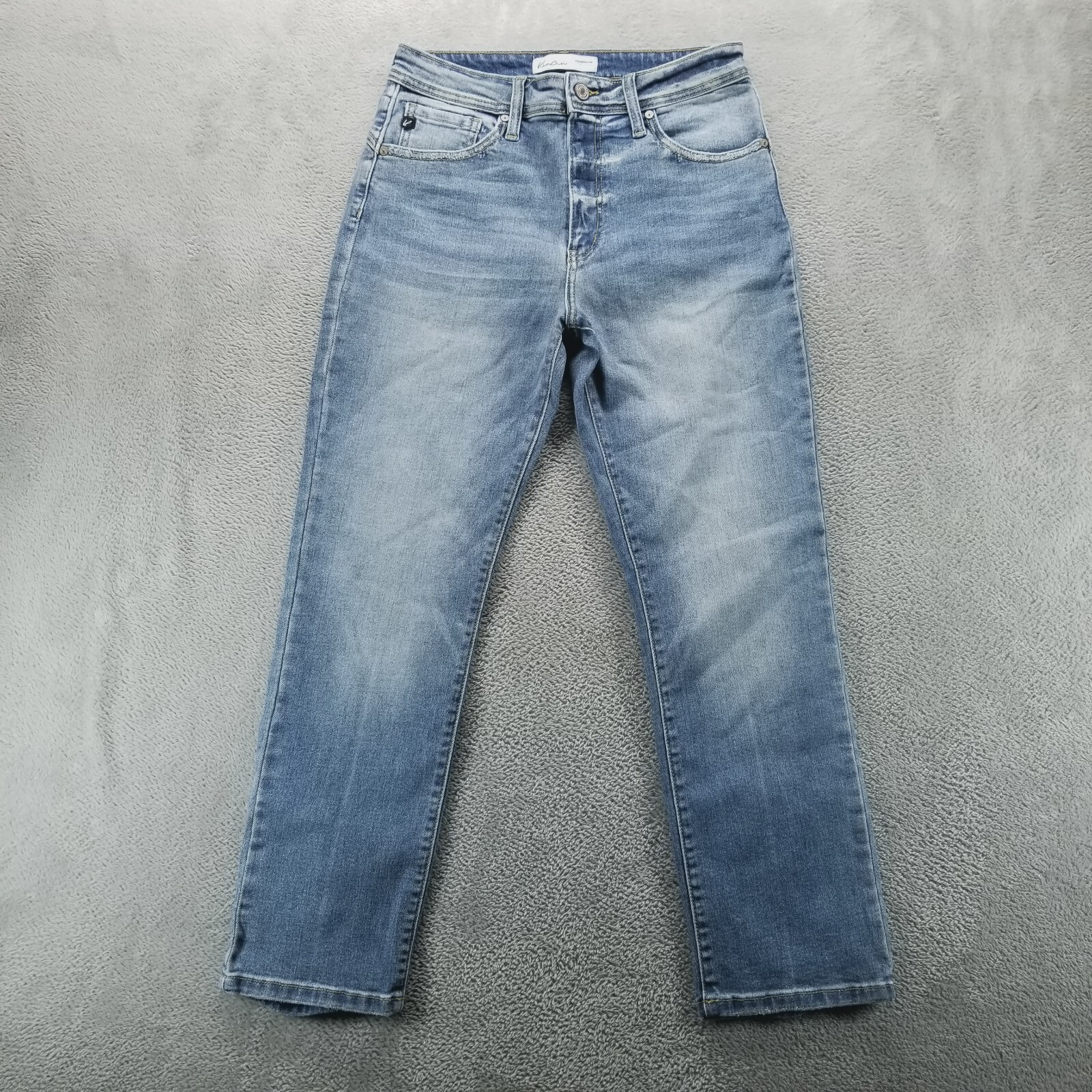 KanCan Jeans Womens 28 Blue Slim Straight High Rise Light Wash Denim