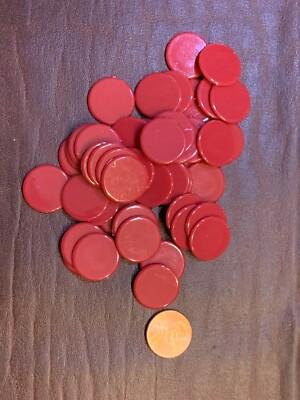 Colored Bingo Chips, Bag of 50, Tokens, Life Counters RPG CCG Games - Opaque Red