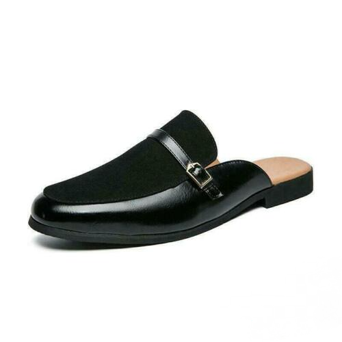 Mens Loafers Shoes Slip On Slippers Mules Buckle Strap Flats Round Toe Plus Size - Afbeelding 1 van 13