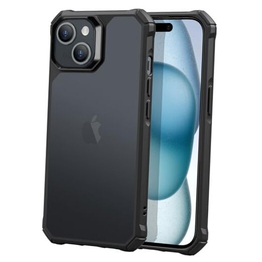 for iPhone 15 Case, Military-Grade Protection, Shockproof Air Frosted Black-image
