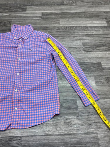 VINEYARD VINES Performance Pink/Blue Check Button Down Shirt Boy's Size 7 - Picture 6 of 8