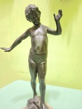 Statua in bronzo Giovane Ragazzo  firmato P. Uccello Napoli