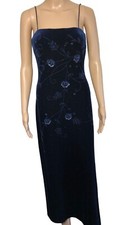 vtg Betsy  Adam Long Velvet Dress Sz 6 Beaded Evening Gown by Linda Bernell