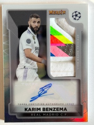 KARIM BENZEMA Match Ball Auto 2022-23 Topps Chrome Merlin CASE HIT 