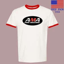 AMA Pro Racing Men's Ringer Red Size S-3XL