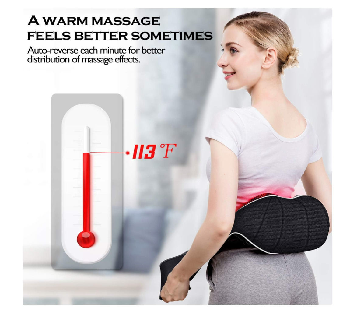 Shiatsu Nacken-Schulter-Rückenmassagegerät mit Wärmefunktion, Knetmassage Gift
