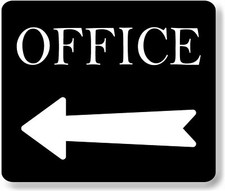 OFFICE LEFT ARROW BLACK Metal Aluminum composite sign