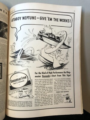 Dr Seuss Art Ad, September 1936 Esso Marine, Yachting Magazine