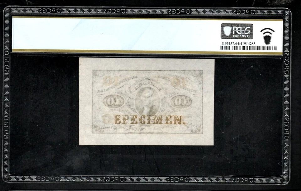 Fr# 1251 spwmf 10c 2nd Issue Wide Margin Specimen PCGS 64  Choice Unc. - A28 - Image 2 of 2