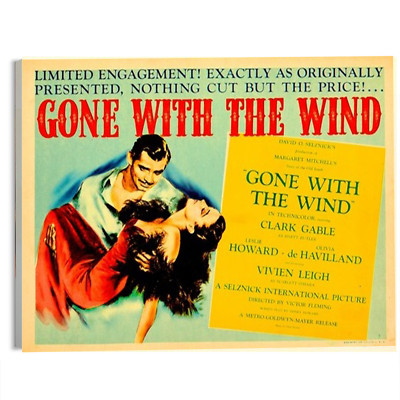 1939 Gone with the Wind (David O. Selznick). Pre 1945 Movie Poster or Canvas