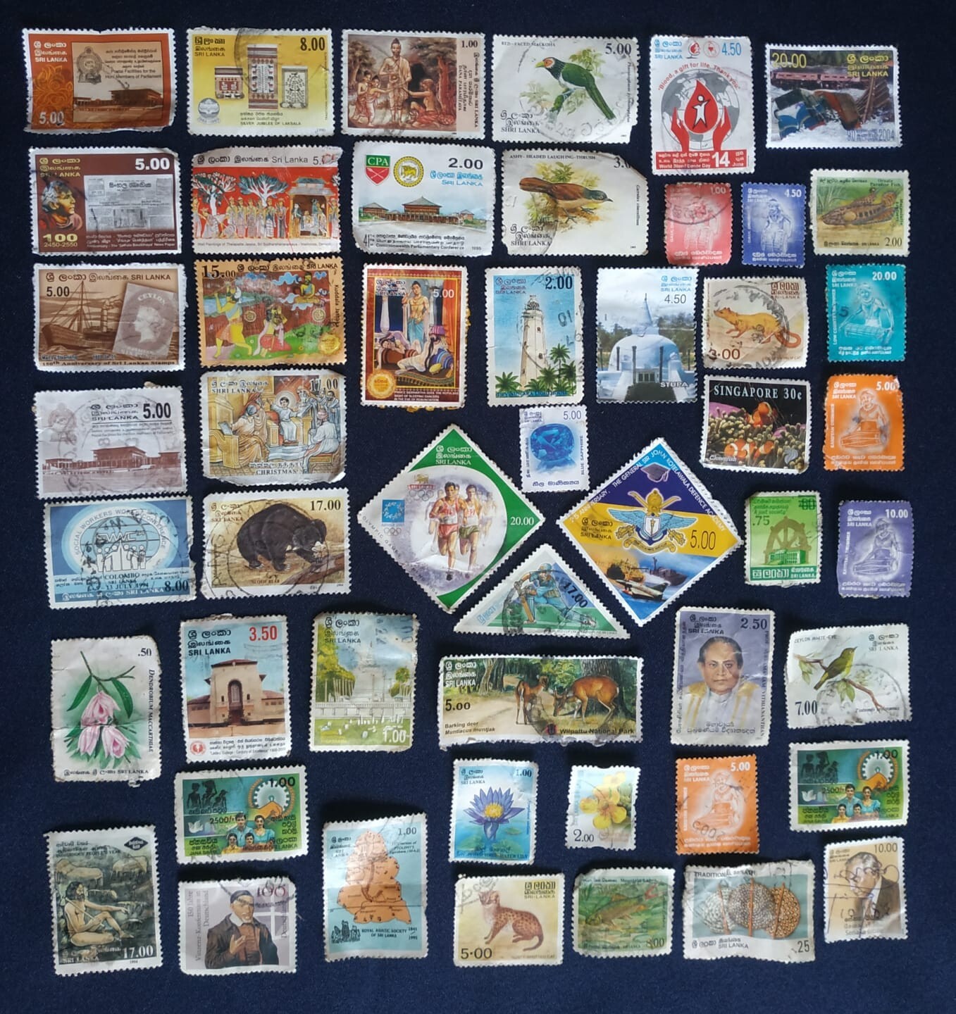 SRI LANKA STAMPS COLLECTION - 50 TO 130 DIFFERENT OLD POSTAL STAMPS | eBay